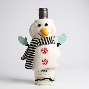 Adorable Snowman Wine Bottle‎ Cover Holiday Christmas Party Decor Festive